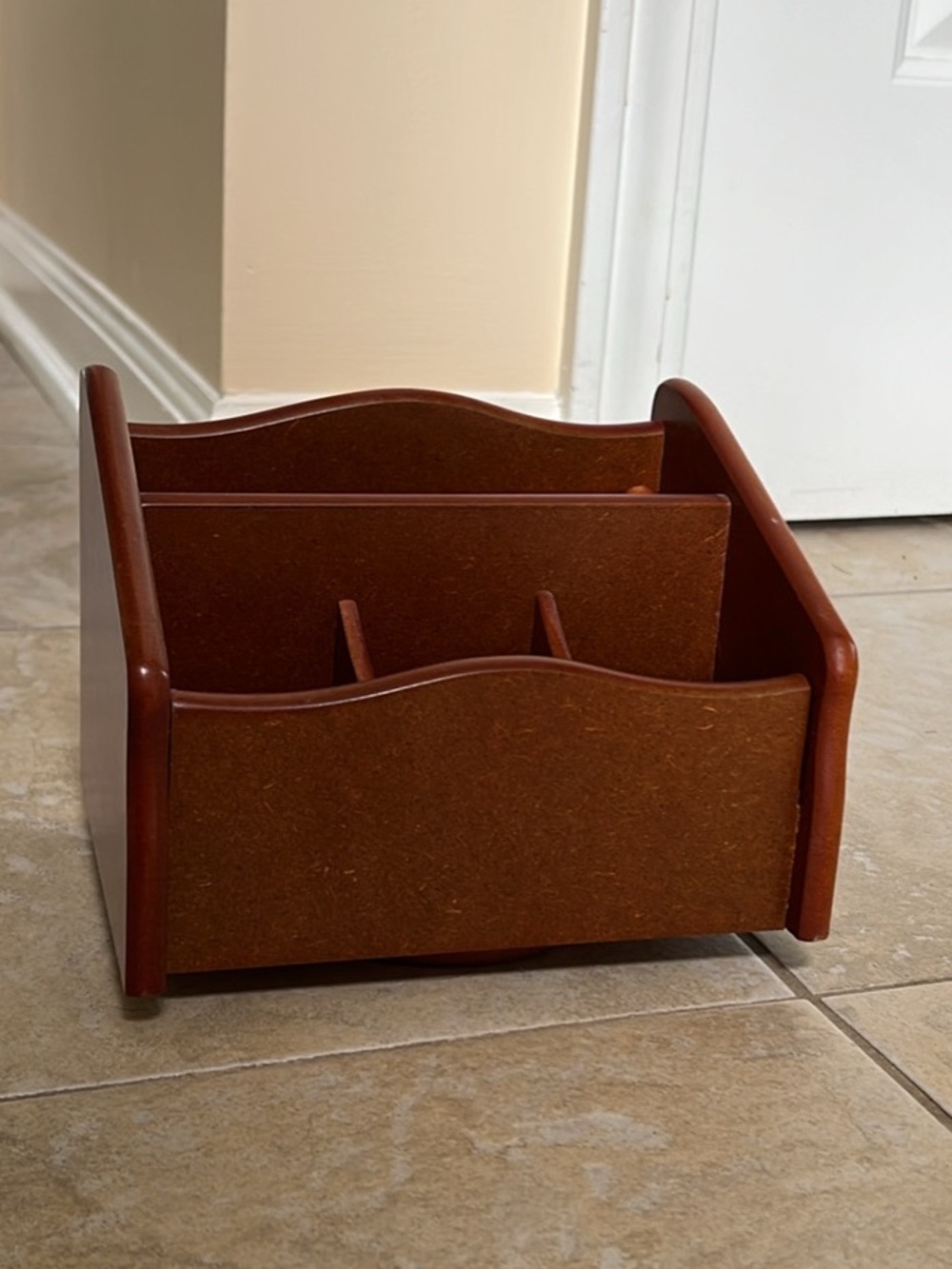 Vintage desk organizer with built in lazy Susan